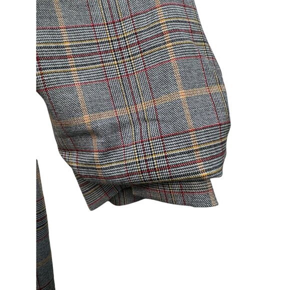 Express Womens Plaid Blazer XS Stretch Gray Scrunched Sleeve - Picture 10 of 13